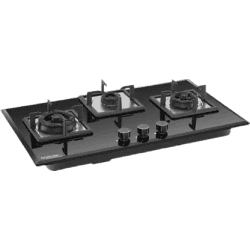 Hindware Aster 3B Steel, Glass Automatic Hob |  78CM | 3 Burners |