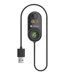 Portronics AUTO 17 in-Car Bluetooth Receiver for Handsfree Calling, Music System, Supports All Smartphones | Black