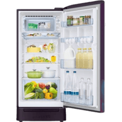 SAMSUNG 198 L Direct Cool Single Door 5 Star Refrigerator with Base Drawer | RR21T2H2W9R/HL | Paradise Purple