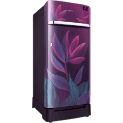 SAMSUNG 198 L Direct Cool Single Door 5 Star Refrigerator with Base Drawer | RR21T2H2W9R/HL | Paradise Purple