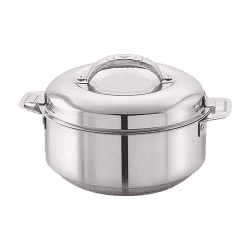 Cello | Maxima |  2300ml | Stainless Steel | Double Walled Casserole | Silver
