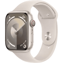 Apple Watch Series 9 | GPS + Cellular 41mm Starlight Case & Starlight Sport Band | Starlight Sport Strap
