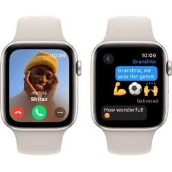 Apple Watch SE GPS + Cellular 44mm Starlight Case & Starlight Sport Band | Starlight Sport Strap