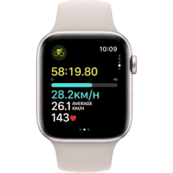 Apple Watch SE GPS + Cellular 44mm Starlight Case & Starlight Sport Band | Starlight Sport Strap
