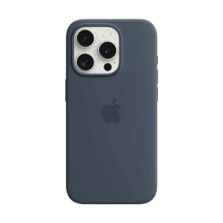 Apple iPhone 15 Pro Case | Silicone with MagSafe |  Storm Blue