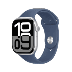Apple Watch Series 10 | GPS | 42mm | M/L | Silver Aluminium with Denim Sport Band | Denim Strap | MWWC3HN/A