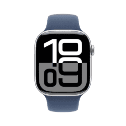 Apple Watch Series 10 | GPS | 42mm | M/L | Silver Aluminium with Denim Sport Band | Denim Strap | MWWC3HN/A