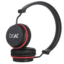 boAt Rockerz 410 Wireless Bluetooth On Ear Headphone with Mic | Black/Red