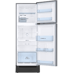 SAMSUNG 253 L Frost Free Double Door 3 Star Refrigerator with Base Drawer-RT28T3123SL/HL | EZ Clean Steel