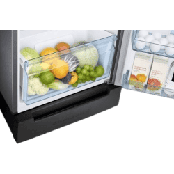 SAMSUNG 253 L Frost Free Double Door 3 Star Refrigerator with Base Drawer-RT28T3123SL/HL | EZ Clean Steel