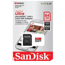 SanDisk Ultra 64 GB MicroSDXC Class 10 100 MB/s Memory Card | With Adapter
