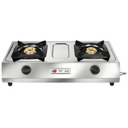 Pigeon Maxima Stainless Steel Manual Gas Stove | 2 Burners