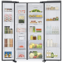 SAMSUNG | Refrigerator | 653 Litres | 3 Sta | Frost Free Side by Side Door Smart Wifi Twin Cooling Plus | Glam Deep Charcoal | RS76CB81A333HL