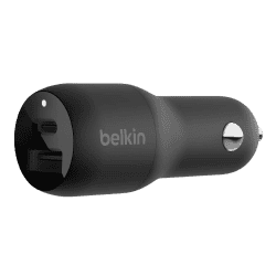Belkin Dual USB C Car Charger | 42W PD | Black | CCB005QCBK