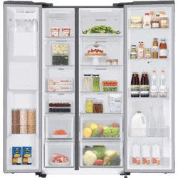 SAMSUNG Direct Cool Side by Side Refrigerator | 3 Star | 615 L | RS7HCG8543SLHL | EZ Clean Steel