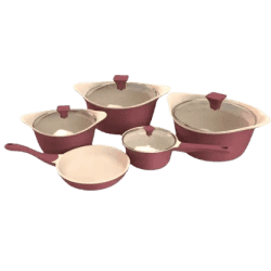 IMPEX RUBY 9PCS Aluminium | Diecast | Nonstick Cookware Set  Aluminium