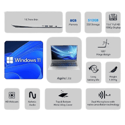Acer Aspire Lite 11th Gen Intel Core i5-1155G7 | 8 GB RAM/512GB SSD/Intel Iris Xe Graphics, Win 11 Home | Full HD Display | Steel Gray