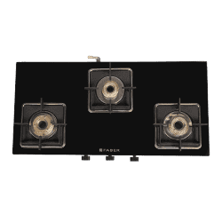 Faber Slim Gas stove glass cooktop | 3 burner | Black | Hob Cooktop Remo 3BB BK