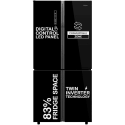 Haier Refrigerator | HRB-738BG | Side-by-Side  | 712 L | Black Glass