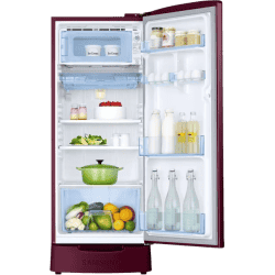 Samsung  Direct Cool Single Door Refrigerator |183 L | 4 Star | Himalayan Poppy Red | RR20C1824HN/HL
