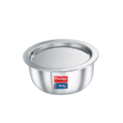 Prestige Tri ply Stainless Steel Induction Base Tope with Lid | 22 cm | Silver