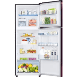 SAMSUNG 301 L Frost Free Double Door 2 Star Convertible Refrigerator | RT34C45224R/HL | Rythmic Twirl Red |