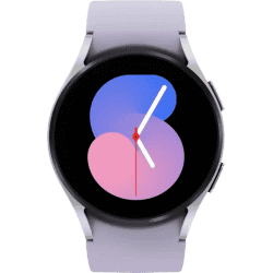 SAMSUNG Watch 5 40mmSuper AMOLED displayBluetooth calling & body composition tracking | Silver with purple strap