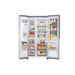 LG | 630 L | 3 Star | Side-by-Side Refrigerator |  InstaView | Noble Steel |  GL-X257ABS3