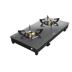 Preethi Luxe Glass Top Gas Stove | With Driptray Less Infinity Design | Black