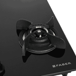 Faber | HOB ULTIMA HT723 CRS BR CI AI | Hob/Hobtop 3 Brass Burner Glass Top | Black
