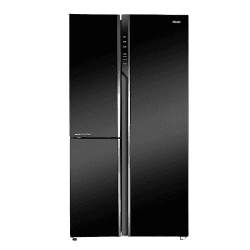 Haier | HRT-683KG | 628L | Frost Free Inverter Triple Door Side by Side Refrigerator | Black Glass