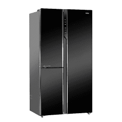 Haier | HRT-683KG | 628L | Frost Free Inverter Triple Door Side by Side Refrigerator | Black Glass