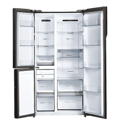 Haier | HRT-683KG | 628L | Frost Free Inverter Triple Door Side by Side Refrigerator | Black Glass