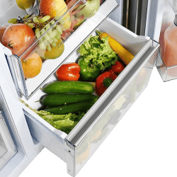 Haier | HRT-683KG | 628L | Frost Free Inverter Triple Door Side by Side Refrigerator | Black Glass