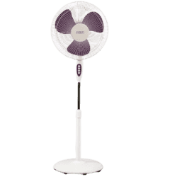 USHA MIST AIR DUOS 400 mm Silent Operation 3 Blade Pedestal Fan | WHITE AND PURPLE