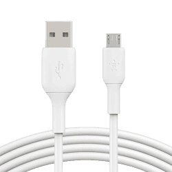 Belkin Micro USB Charging Cable | USB-A | For Android Phones and Tablets | 1 Meter | White