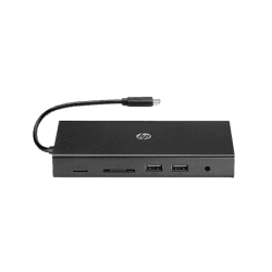 HP Travel USB-C Multi Port Hub Docking Station with USB-C, RJ-45, HDMI, SD and Micro SD Slots - 1C1Y5AA | Black