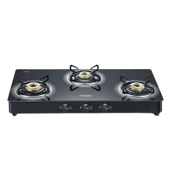 Prestige Royale Plus Toughened Black Glass Top Gas Stove | 3 Burners | 40513