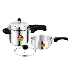 Nolta Hamara Collection Stainless Steel Pressure Cooker 5L+3L