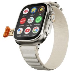 FIRE-BOLTT Oracle Wi-Fi+4G SIM Android OS Wristphone | 49mm Display | In Built GPS | Cloudy Clasp Strap