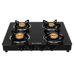 FABER Star 4BB BK Gas Stove | 4 Burner | Black