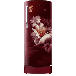 Samsung Digital Inverter Direct-Cool Single Door Refrigerator | 183 L | 3 Star | Midnight Blossom Red | RR20D1823RZ/HL