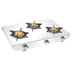 Vidiem Tusker Gas Stove | 3 Burner | Stainless Steel Manual | Silver