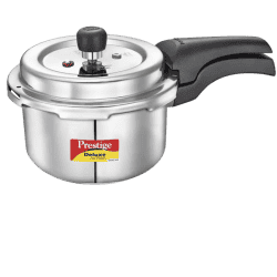 Prestige Deluxe Alpha Svachh Pressure Cooker | 2 L |  Outer Lid Induction Bottom | Stainless Steel |  20247