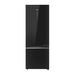 Haier 355L | 3 Star | Glass Finish Bottom Mounted Frost Free Double Door Refrigerator | Black