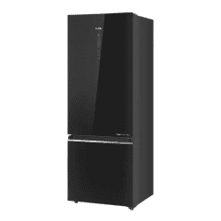 Haier 355L | 3 Star | Glass Finish Bottom Mounted Frost Free Double Door Refrigerator | Black