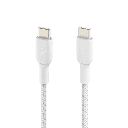 Belkin USB-C to USB-C Braided 3.3 Feet 1 Meter Fast charging Type C Cable | 60W | White