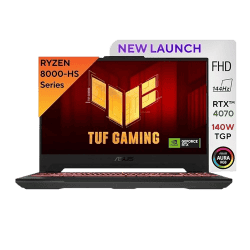 ASUS TUF  A15 Gaming laptop | AMD Ryzen 9 Octa Core 8945H |NVIDIA GeForce RTX 4070 | 16 GB |1 TB SSD | 15.6 Inch | Mecha Gray | FA507UI-LP066WS