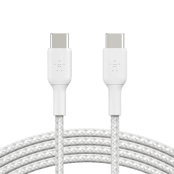 Belkin USB-C to USB-C Braided 3.3 Feet 1 Meter Fast charging Type C Cable | 60W | White