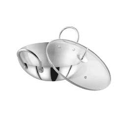 Blueberry’s Stainless Steel Kadai With Glass Lid